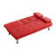 Canapé-lit pliant double en cuir rouge 67 pouces avec table basse pour bureau