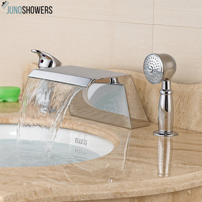Robinet de baignoire chromé avec douche à main Waterfall