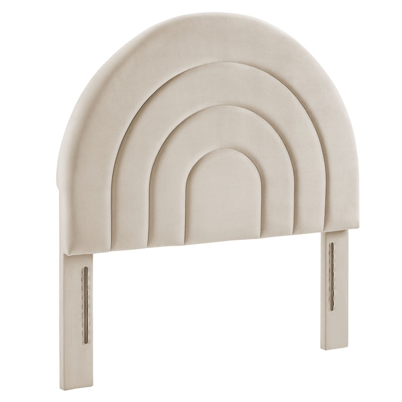 Solana Arched Performance Velvet Headboard, Twin, Almond