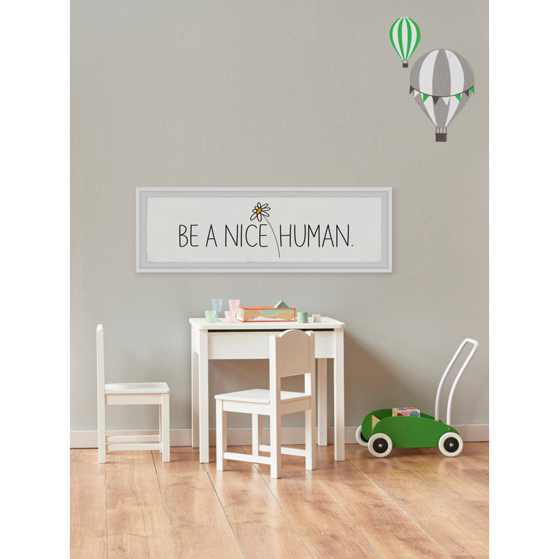 «Brad a Be a Nice Humain», reproduction encadrée, H 15 po x l 45 po x P 1,5 po