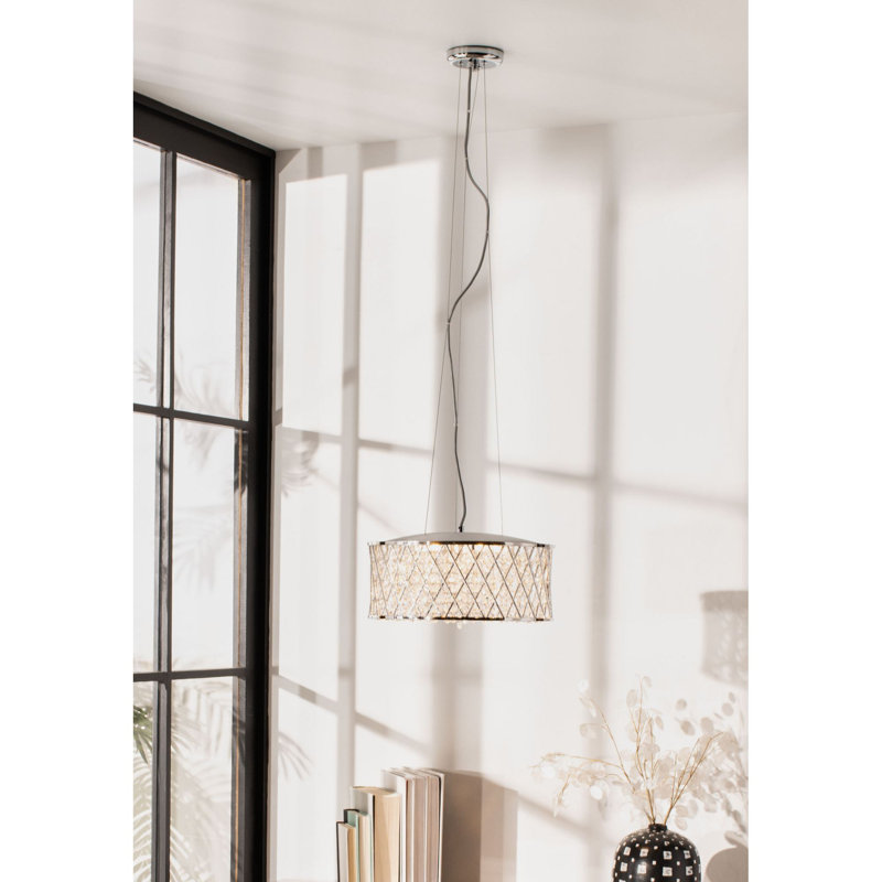 Luminaire suspendu tambour lanterne 5 lumières Tania