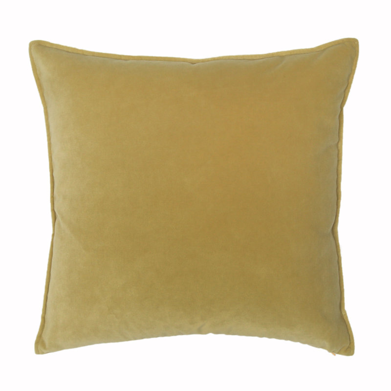 Franklin Washable Velvet Square Pillow Cover & Insert , Honey, 22"H x 22"W