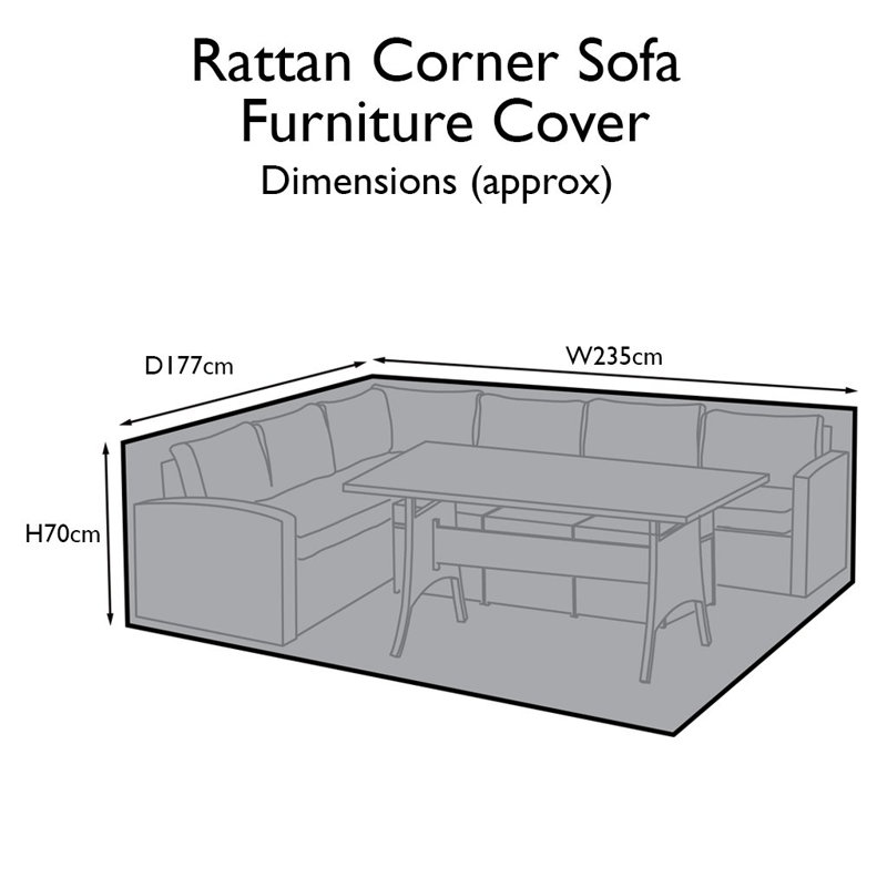 Bernardina 235cm Outdoor Patio Sectional Cover