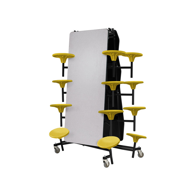Table de cafétéria rectangulaire 145" x 59", Jaune