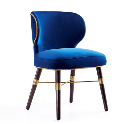 Strine Velvet Upholstered Solid Wood Side Chair
