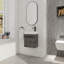 Meuble-lavabo flottant mural avec lavabo en céramique et porte d'armoire à fermeture en douceur-534816687