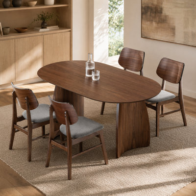 Amber Oval Solid Wood Dining Set