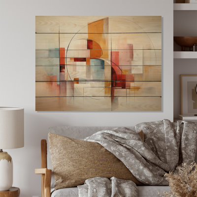 Jennya, paysage abstrait entrelacé sur bois