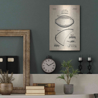 «Football Blueprint Brevet Parchment», art mural en métal