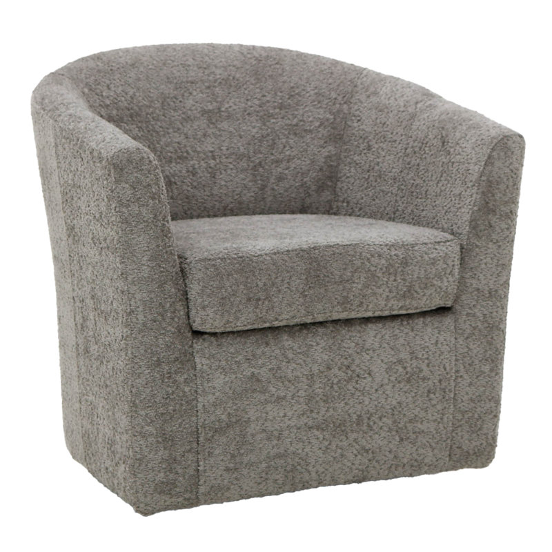Fauteuil demi-tonneau pivotant 31 po Hansell, Mélange de polyester gris