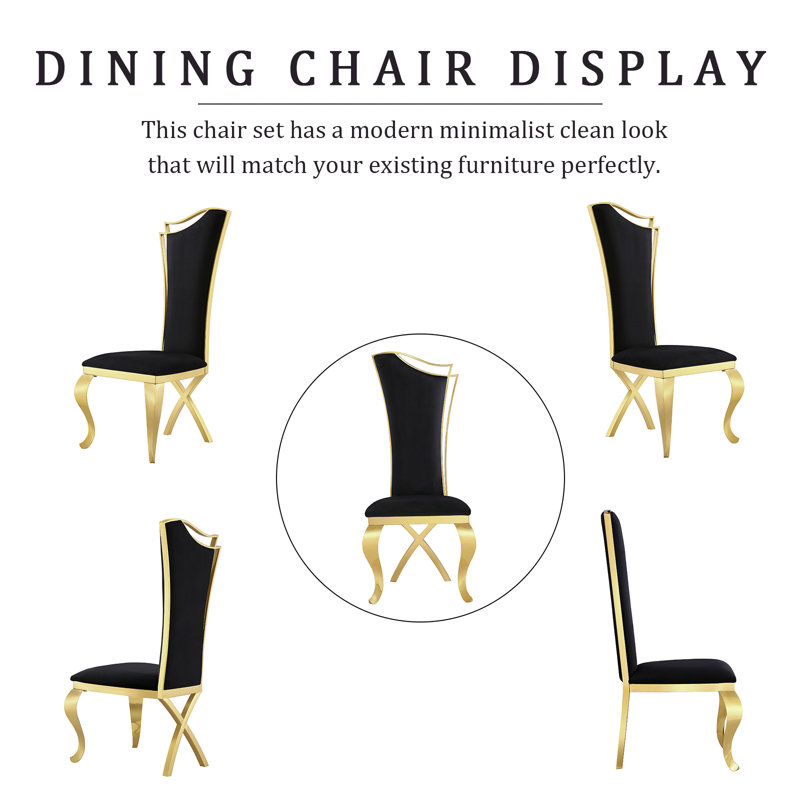Hudhaifah 19.3'' H Velvet Upholstered Metal Side Chair