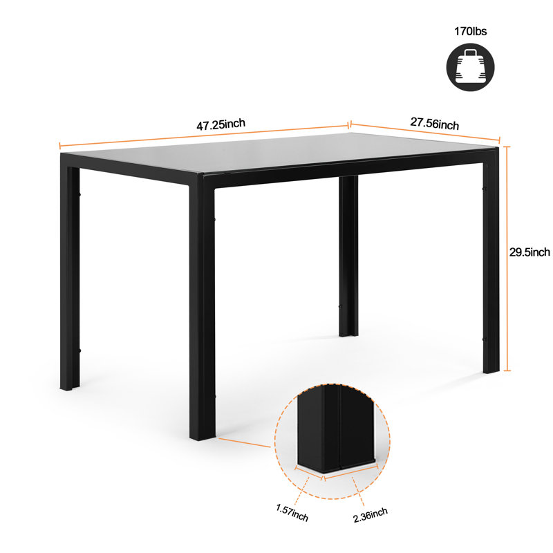 Glass Top Dining Table