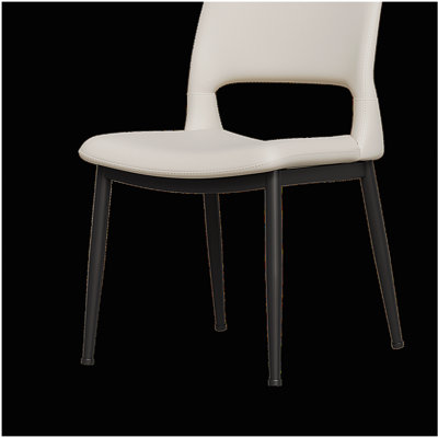 Ensemble de 2 chaises de salle à manger modernes et minimalistes en similicuir blanc, avec un dossier confortable, un support de pieds en métal, convenant aux restaurants, cuisines et bureaux.