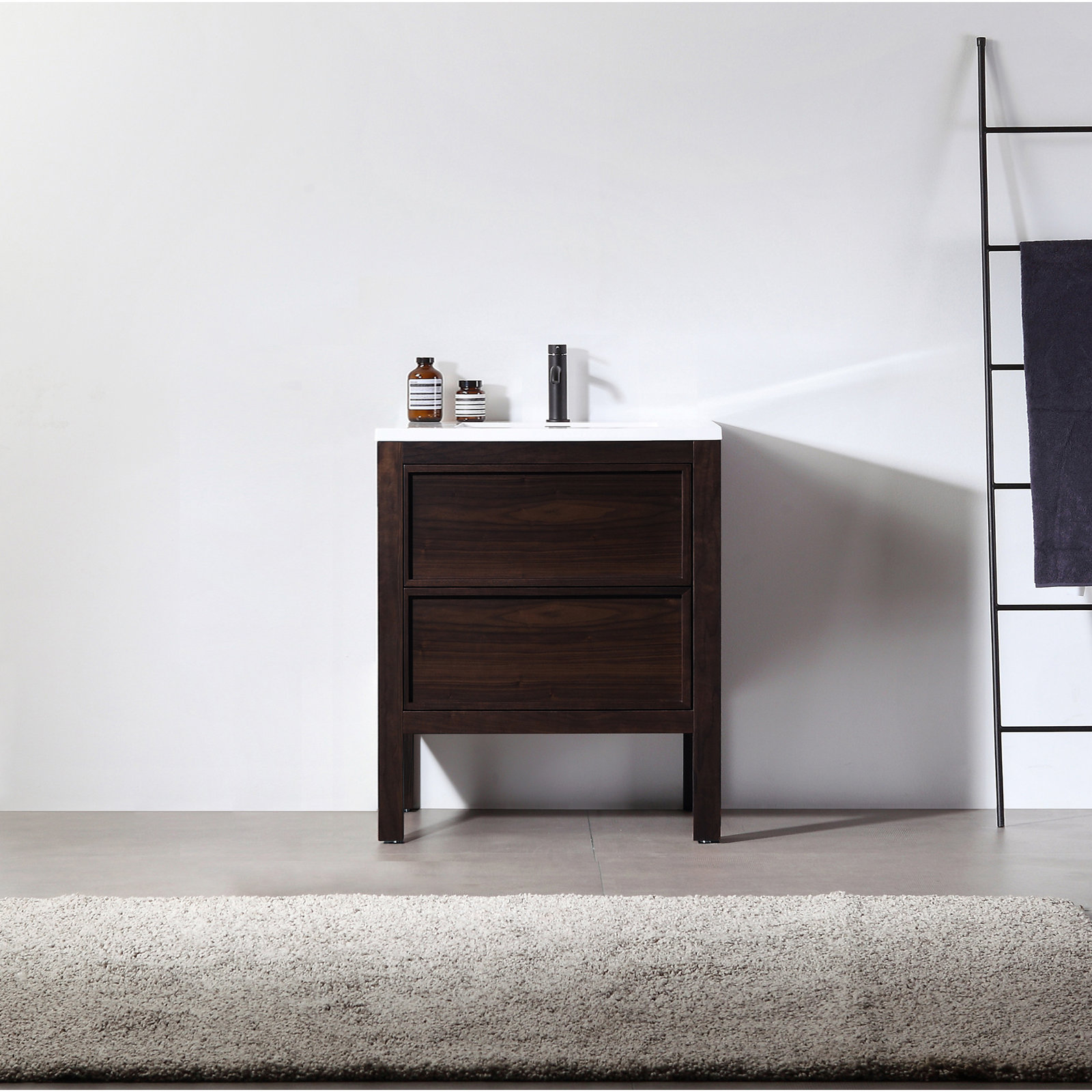Gonzalo 24'' Single Bathroom Vanity, Dark Walnut