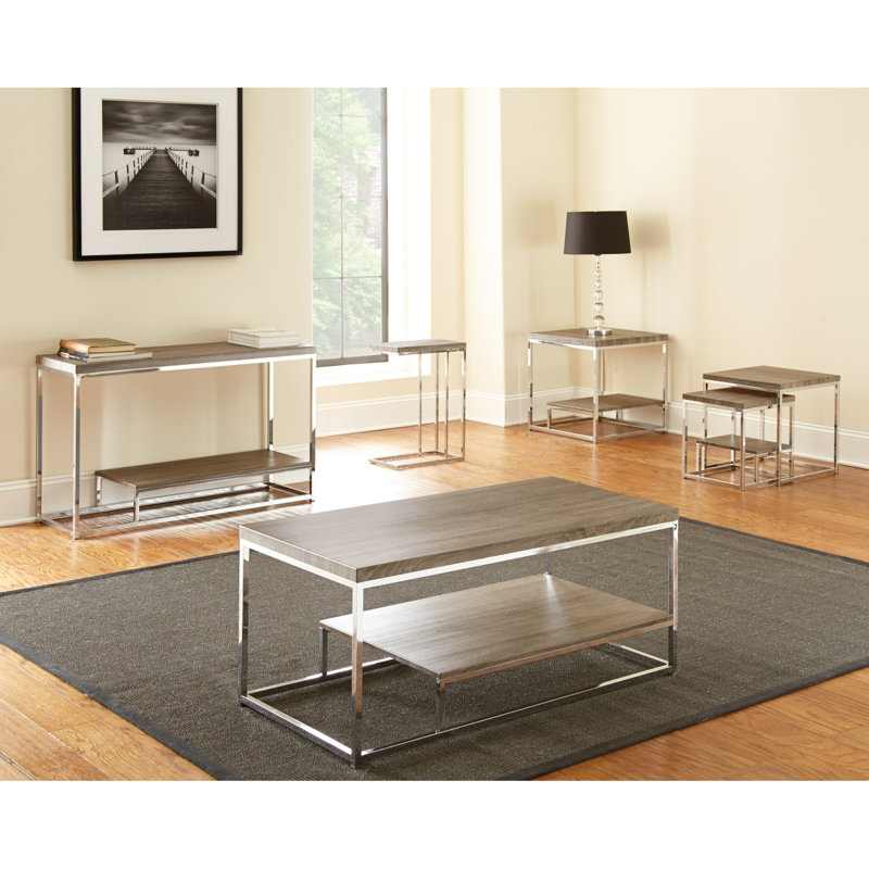Lucia - Table de bout de fauteuil - Table d'appoint, Gris