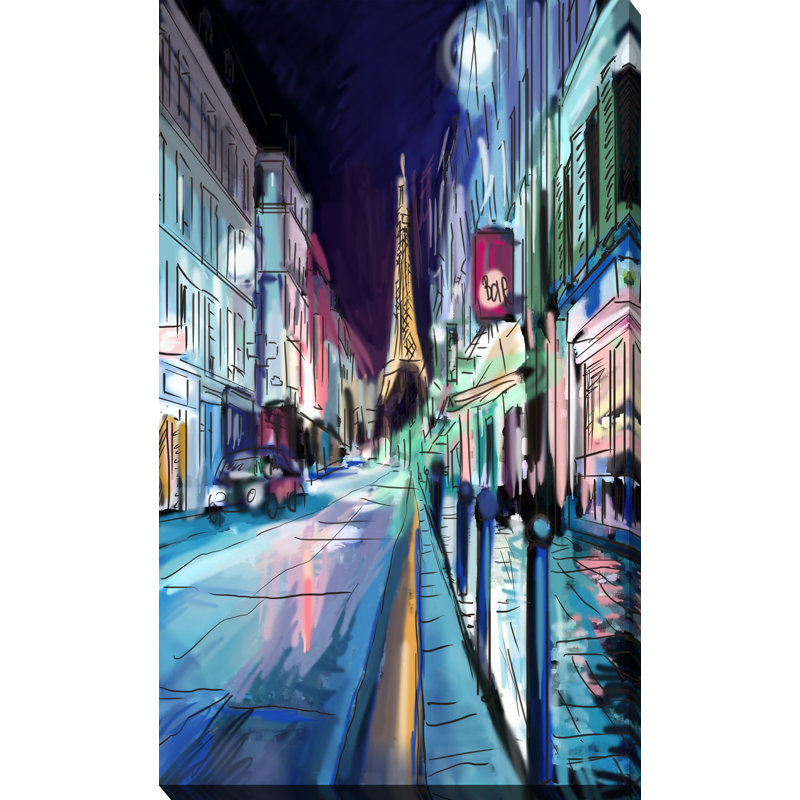 «Paris at Night», impression sur toile tendue, H 30 po x l 18 po x P 1 po