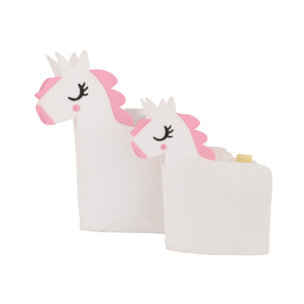 Little Love by NoJo White Altan Felt Unicorn Shaped 2 Piece Nursery Storage Caddy Set Harriet Bee