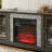 58" Modern TV Stand with 2-Door Storage & 18" Electric Fireplace, Faux Stone Media Console Cabinet-104055363-104055367-104055372