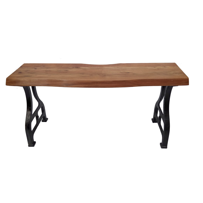 Banc en bois avec pieds en métal