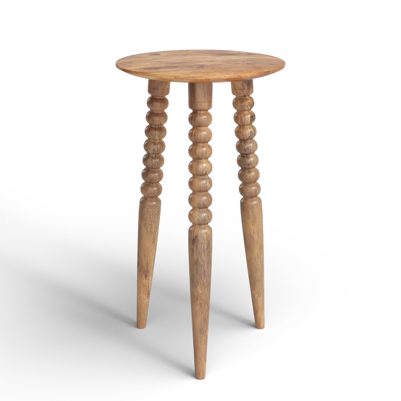 Lessing Solid Wood Top Three Leg End Table