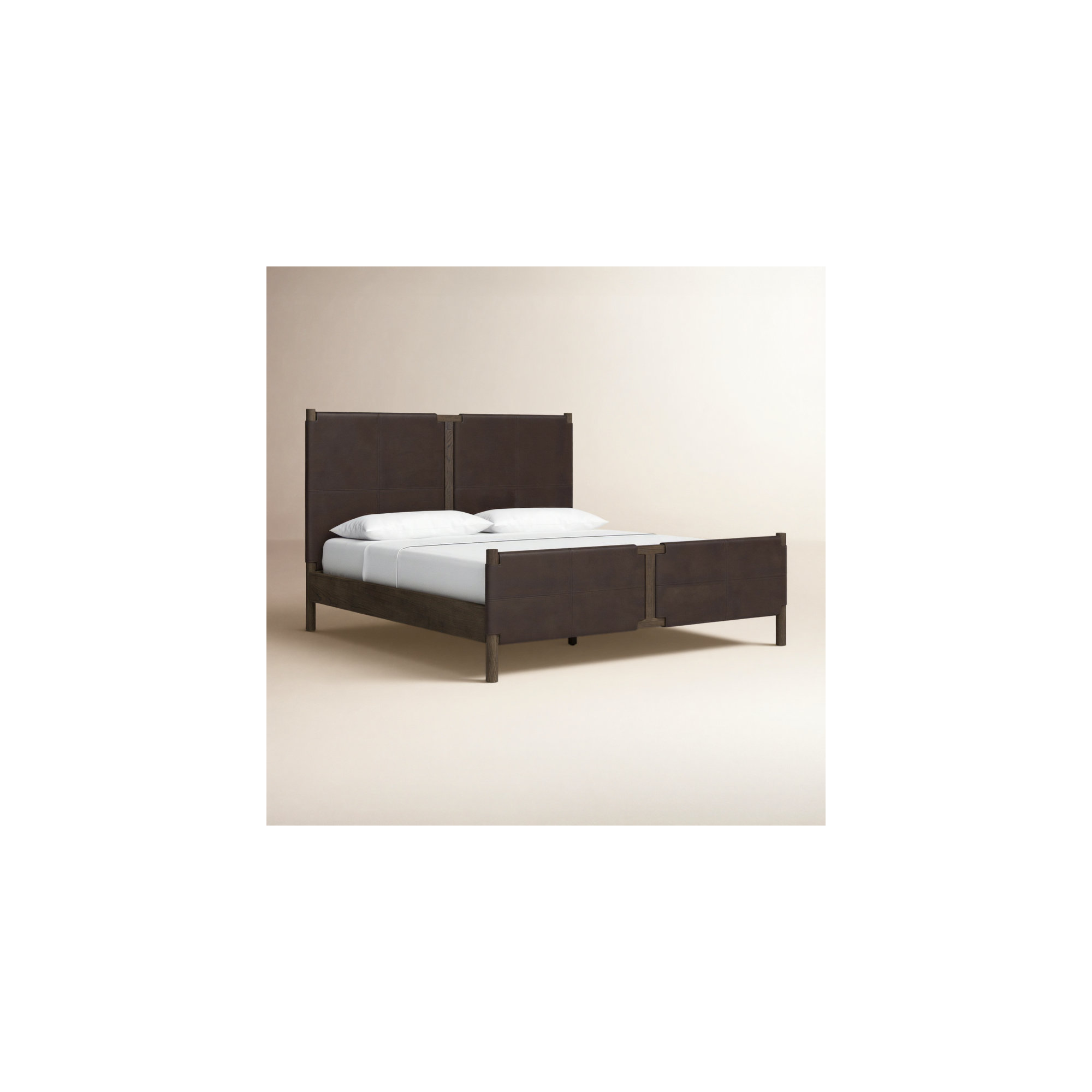 Sunita Leather Bed, Queen, Heirloom Cigar