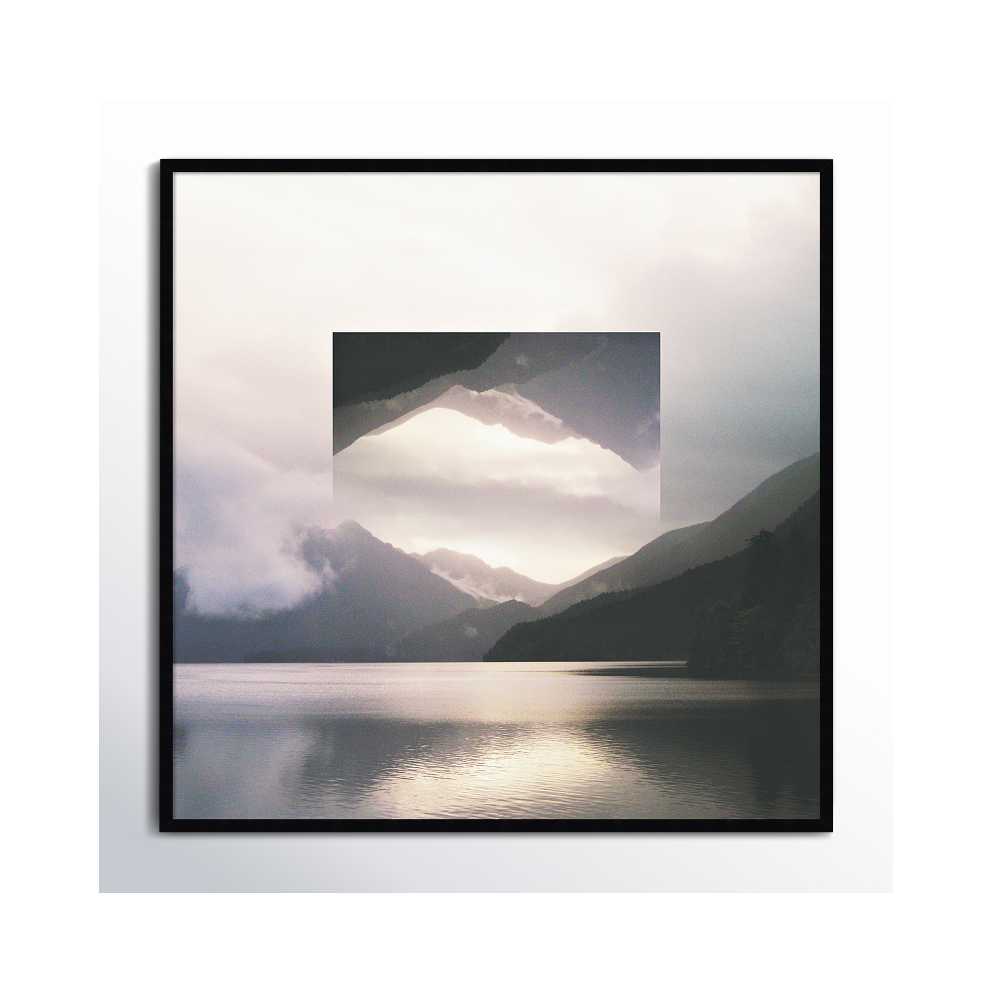 Reflected Landscape by Laura Marshall, Black, 41" H x 41" W x 1" D