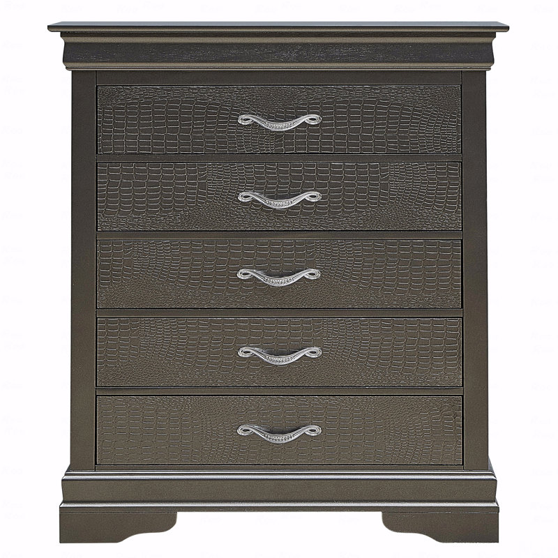 Commode noire élégante en métal transitionnel, Noir