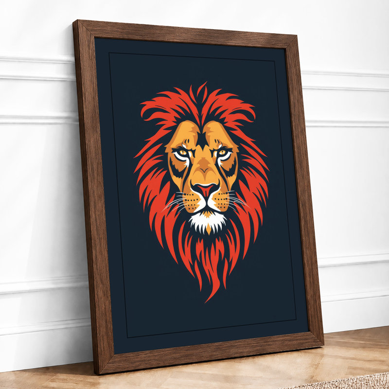 Lion's Crown Modern - Framed Print, A3 - 42.0 x 29.7 cm, Walnut