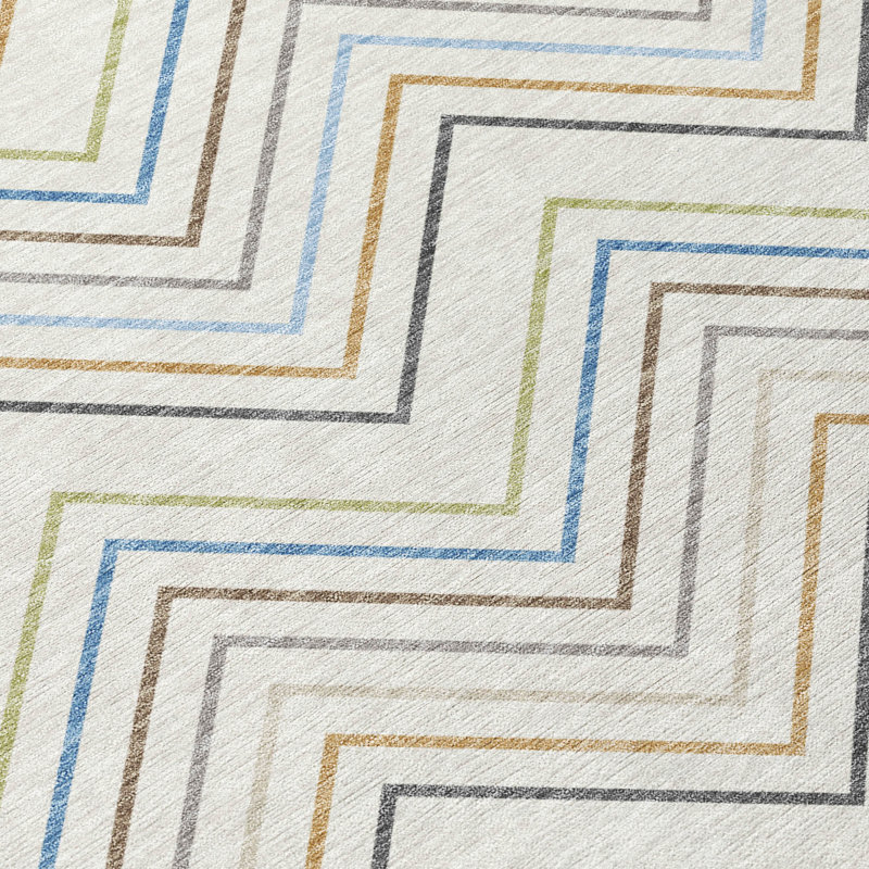 Machine Washable Indoor/Outdoor Kendricks ACN2392 Stripes Rug, Rectangle 2'6" x 3'10"