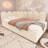 Upholstered Bed Daybed With Pull-Out Bed, Twin Size Single Sofa Bed,Guest Beds For Adults And Children, Bed With Metal Slatted Frame, Velvet, Beige