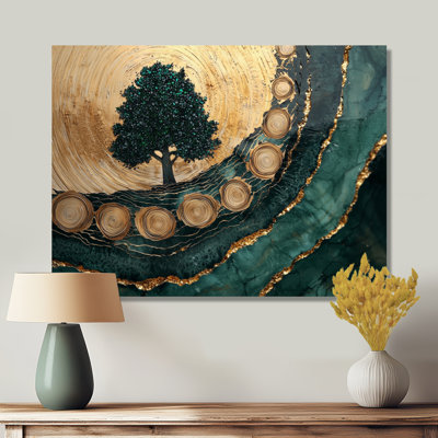 Pine Forest Landscape On Emerald Horizon III - Forest Canvas Wall Art