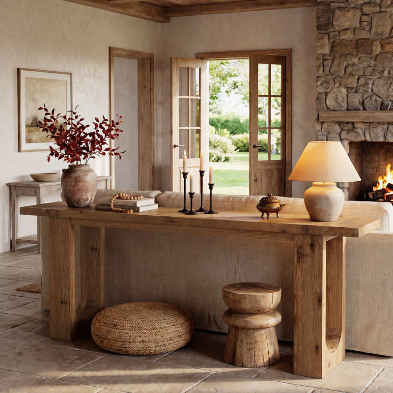 78.74" Extra Long Solid Wood Console Table