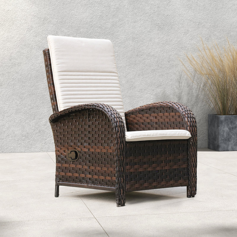 Fauteuil inclinable d'extérieur réglable avec coussins Nirmaan