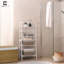 4-Tier Open Storage Bamboo Ladder Shelf for Bathroom, Bedroom, Kitchen, White-1999614675