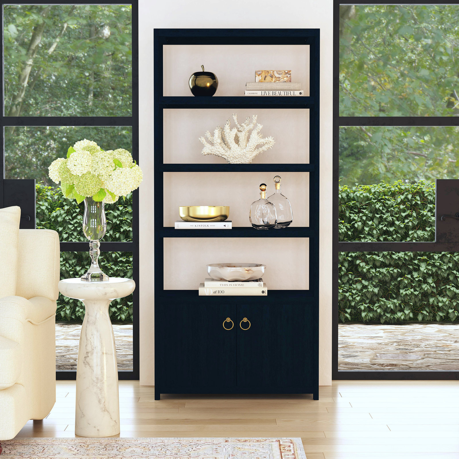 Elin 32" Bookcase, Navy Blue