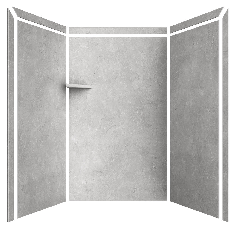 FlexStone Elegance 3-Panel 48"W x 36"D x 80"H Alcove Shower Surround FlexStone 