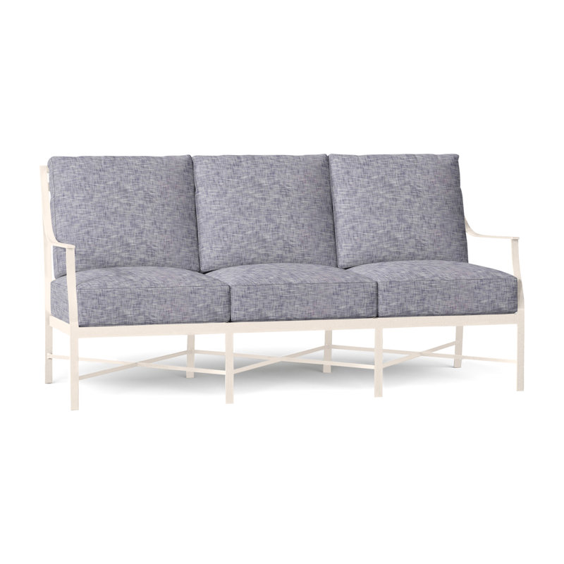 Monaco Aluminum Sofa - Slate Gray, Slate Gray, No Welt, Intermix Indigo