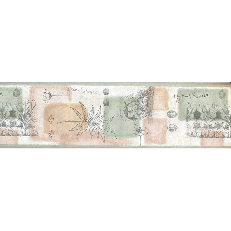 Bordure de papier peint à motif de feuilles d'art L 15 pi x l 7 po