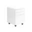 Classeur à roulettes avec stratifié blanc brillant pour un espace de bureau efficace, 3 rangements, support d'imprimante moderne