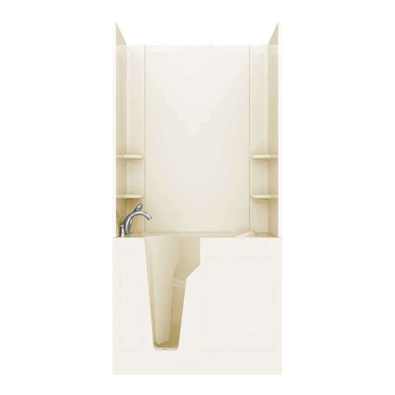 Prairie 45.8" x 26" Walk in Air Bathtub, Biscuit, Left