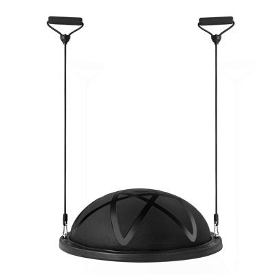 Half Exercise Ball Trainer, 23 Inch Balance Ball Trainer, 660 Lbs Capacity Stability Ball, Yoga Ball With Resistance Bands And Pump, Strength Fitness Ball For Home Gym, Full Body Workouts, Black