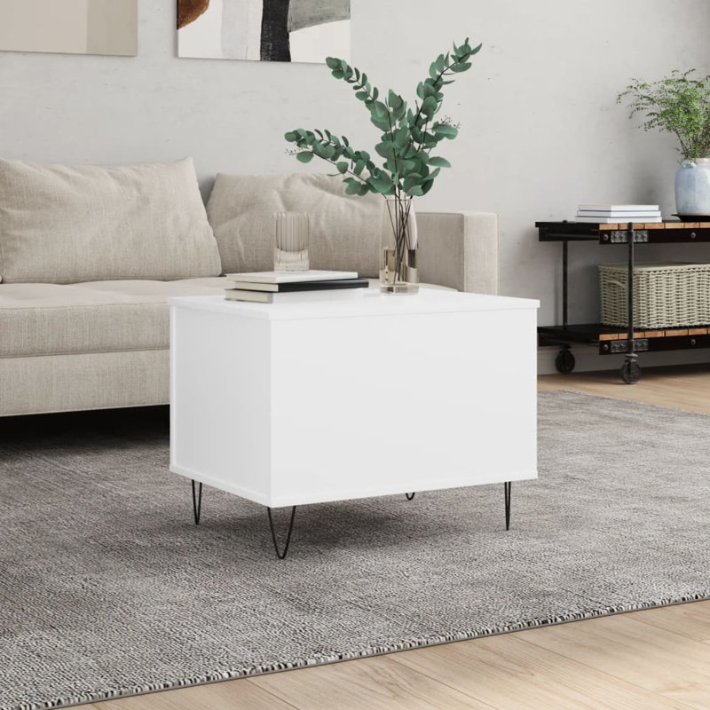 Moriaty Coffee Table, White, 90cm L x 44.5cm W x 45cm H