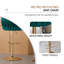 Tabourets de bar modernes et capitonnés, tabourets de bar à base plaquée or et sièges en velours à la mode pour les repas et les divertissements (vert)-915756289