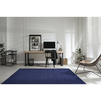 Ebern Designs Ivy. Tapis bleu marine