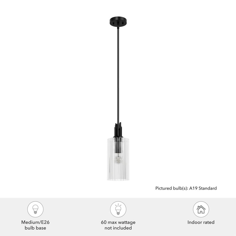 Gatz 1 - Light Single Cylinder Mini Pendant, Matte Black