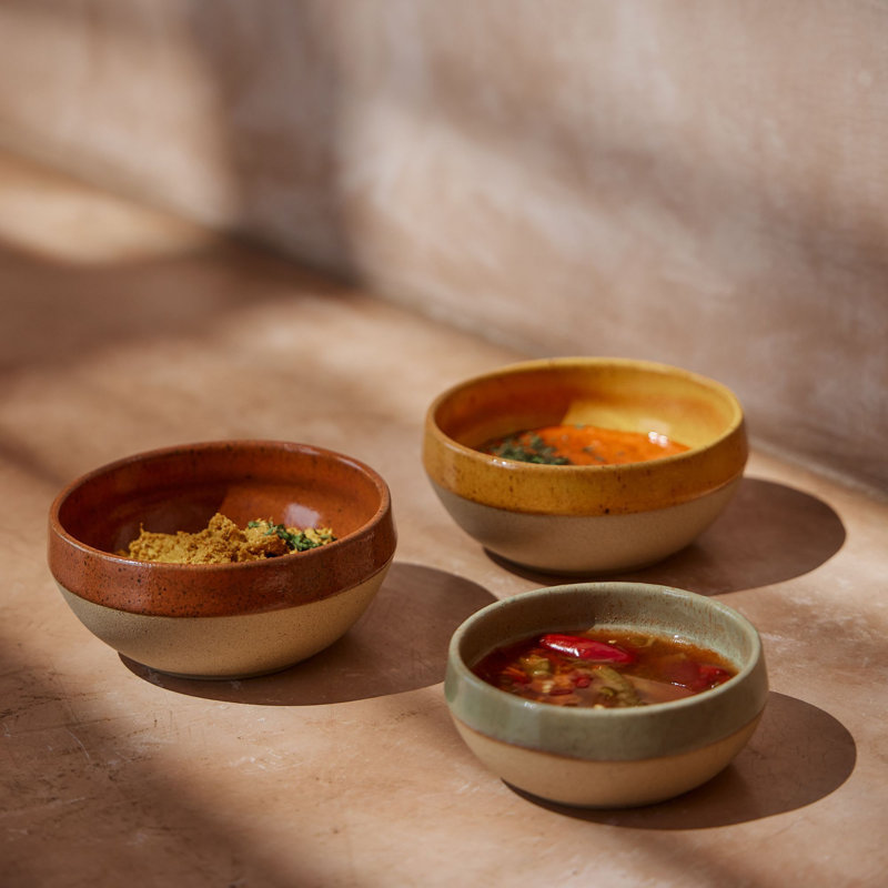 Marrakesh Handmade Stoneware Dessert Bowl, Eucalyptus