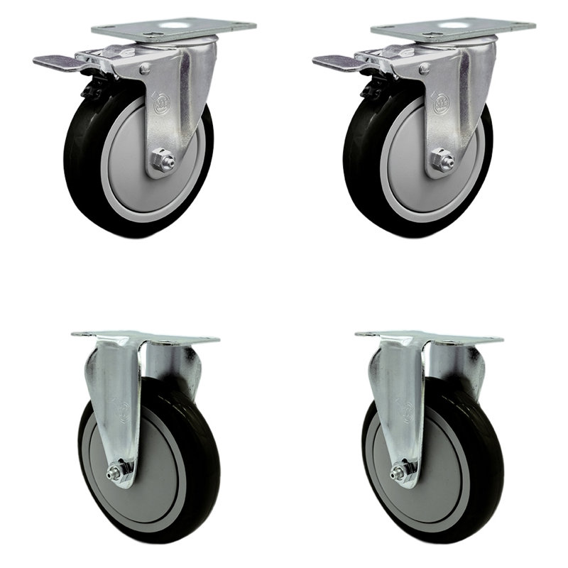 Ensemble de roulettes 4 pièces Cambro Ultra, Noir
