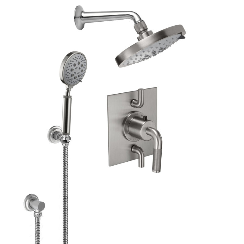 Descanso 2.5 GPM Styletherm 0.5" Thermostatic Shower System with Showerhead and Handshower on Hook, Matte Black