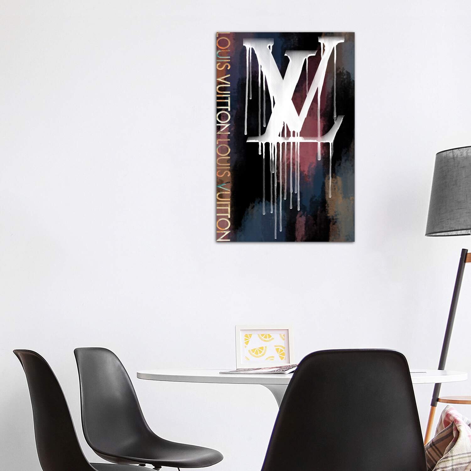 Louis Vuitton Dripping Logo Patter - Canvas Wall Art