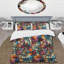 Ensemble de housse de couette Vibrant Blue Flower Garden Elegance II-1616131972